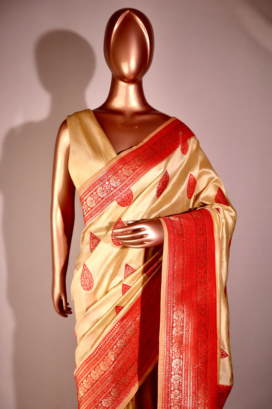 Swarovski Work Golden Saree - Vanesara