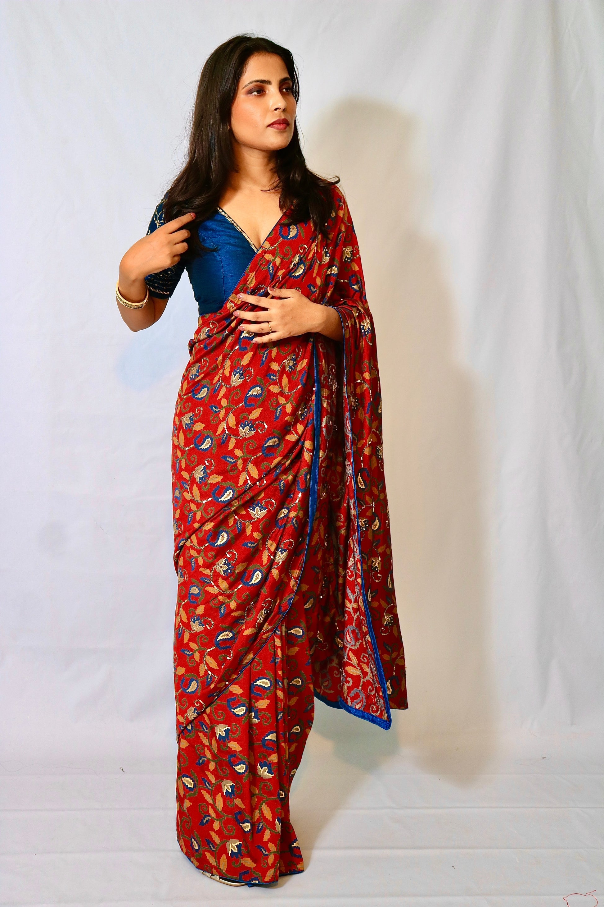 Printed With Handwork Highlights - Vanesara