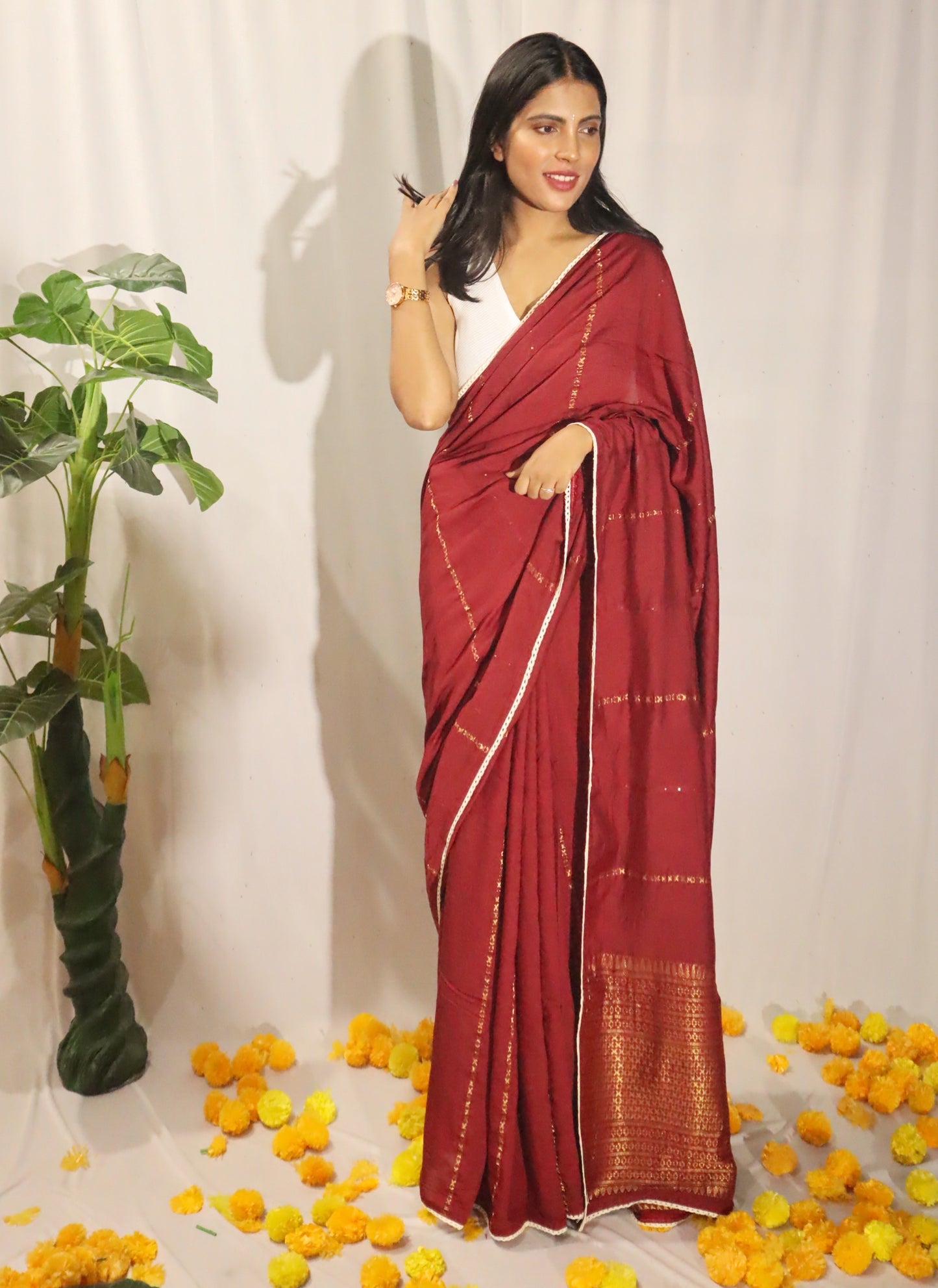 Cotton Saree With Lace border